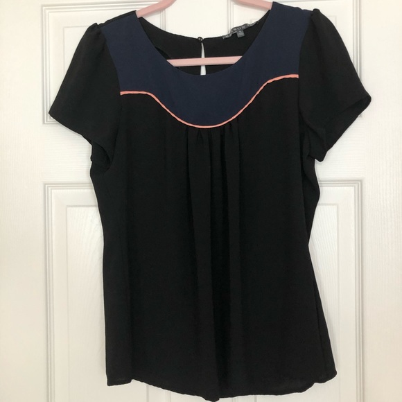 Brixon Ivy blouse black navy coral medium